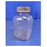 Vintage Silver Moon Coffee Glass Jar w/ Metal Lid