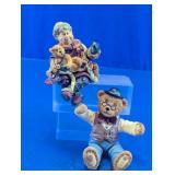 Sewing Grandma And Teddy Bear Figurines Pair