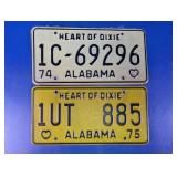 Vtg Alabama License Plates Lot