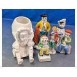 Vtg Porcelain Figurines & Toothpick Holder