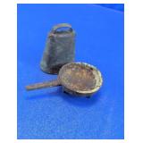 Miniature Cast Iron Bell & Skillet Pair