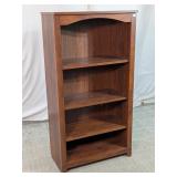 4-Shelf Wood Grain Laminate Bookcase