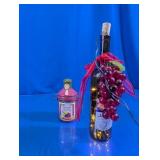 Wine Bottle Light and Merlot Canister Set