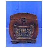 Vintage Wooden Cherub Relief Jewelry Box
