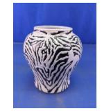 Black & White Zebra Print Ceramic Decorative Vase