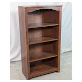 4-Shelf Wooden Bookcase-Dark Walnut Finish
