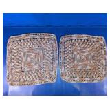 Handmade Crocheted Square Doilies/Mats Duo