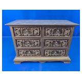 Vintage 6-Drawer Jewelry Box Cabinet