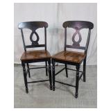 Two-Tone Wood Counter Height Stools Duo