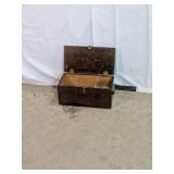 Vtg. Wooden Tool Chest w/ Hardware Assortment