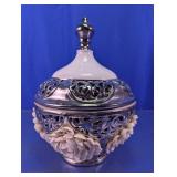 Silvered Glass Seashell Decorative Lidded Jar