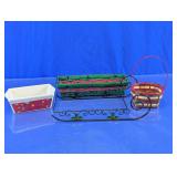 Christmas Holiday Basket & Poinsettia Decor Set