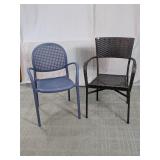 Outdoor Patio Armchairs: Wicker & Molded Duo