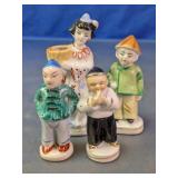 Porcelain Asian Character Figurine Set
