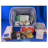 Assorted Household Goods, Decor & Storage Tote