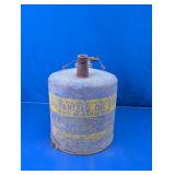 Galvanized Oil Can With Wood Handle