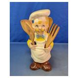Chef Kitchen Utensil Holder Figurine