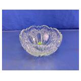 Vintage Cut Glass Starburst Serving Bowl