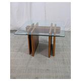 Mid-Century Modern Glass Top Coffee Table