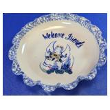 Welcome Friend Angel Hand-Painted Ceramic Plate
