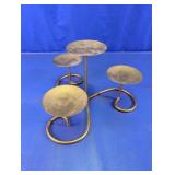 4-Tier Brass-Tone Metal Pillar Candle Holder