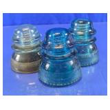 Aqua Glass Electrical Insulators Set