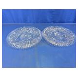 Vintage Cut Glass Serving Platters Duo