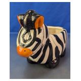 Ceramic Zebra Planter Figurine