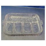 Clear Glass Divided Relish Serving Tray