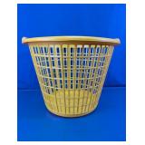 Vintage Yellow Plastic Laundry Basket