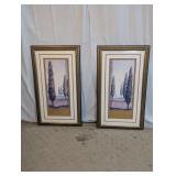 Framed Tuscan Cypress Tree Wall Prints Duo