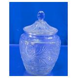 Embossed Floral Glass Lidded Canister