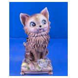 Decorative Cat with Floral Pillow Figurine