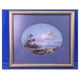 Vintage Framed Coastal Sailboat Art Print