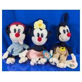 Vtg Animaniacs Plush Set Yakko Wakko Dot