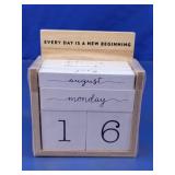 Eccolo Wooden Perpetual Desk Calendar
