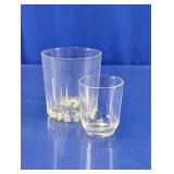 Clear Cut Glass Lowball & Shot Glass Set