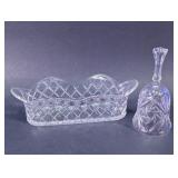 Cut Glass Basket & Decorative Bell Set