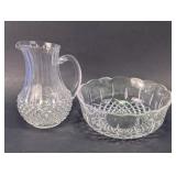 Clear Glass Pitcher & Serving Bowl Set