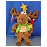2010 Christmas Moose Plush with Scarf & Tag