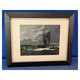 Claude Monet Seascape, Storm Framed Art Print