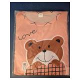 Women's Peach Pink Short-Sleeve Pajama Top 2XL