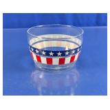 Vtg Patriotic Stars and Stripes Glass Bowl