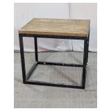Ethan Allen Wood Top & Metal Frame Side Table