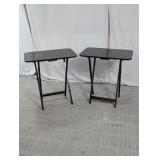 Wooden Folding TV Tray Tables Duo