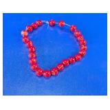 Faux Coral Bead Necklace