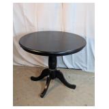 Black Wooden Round Pedestal Dining Table