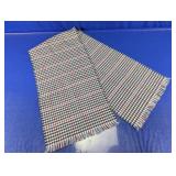 Plaid Pattern Fringed Scarf Runner Fabric