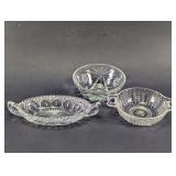 Vintage Pressed Clear Cut Glass Dishes