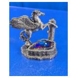 Pewter Pegasus's Pool Figurine with Crystal